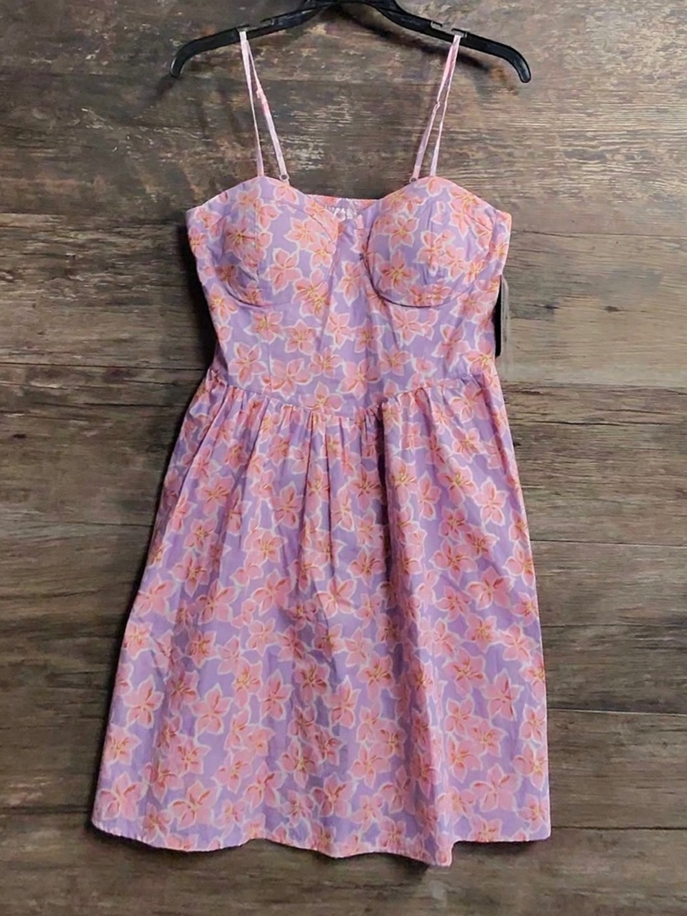 No Boundaries Lavender Floral Mini Dress with Peach Accents